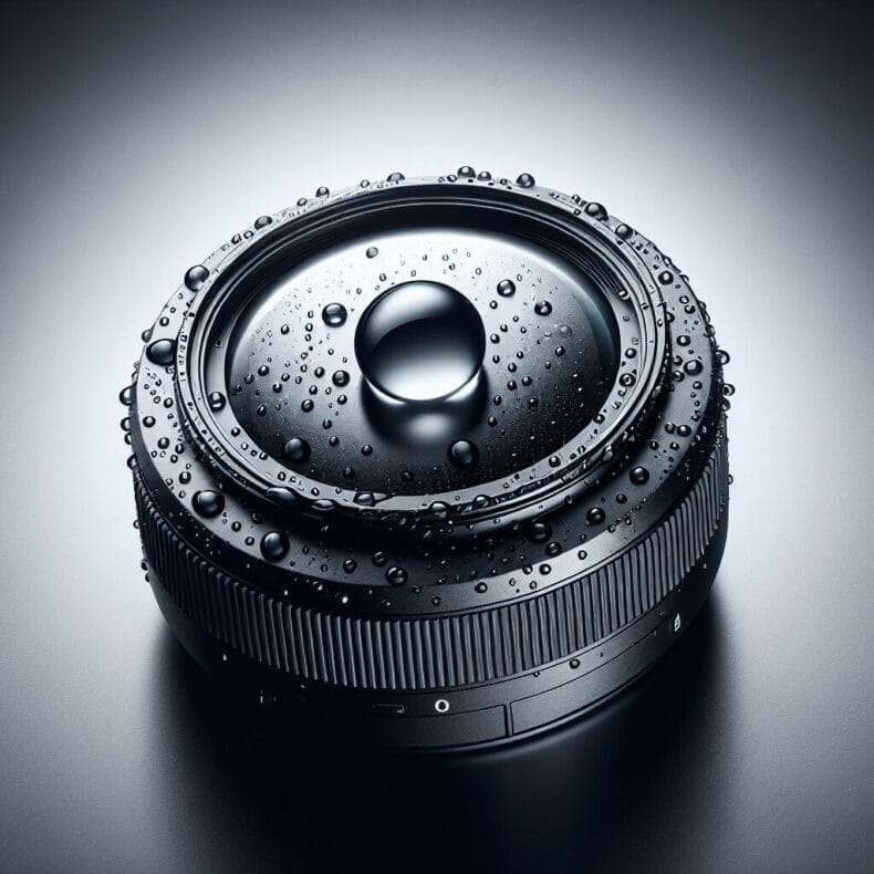 A close up of a lens with water droplets on it. Best Products Here