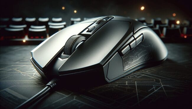 A gaming mouse sitting on top of a keyboard. Best Products Here