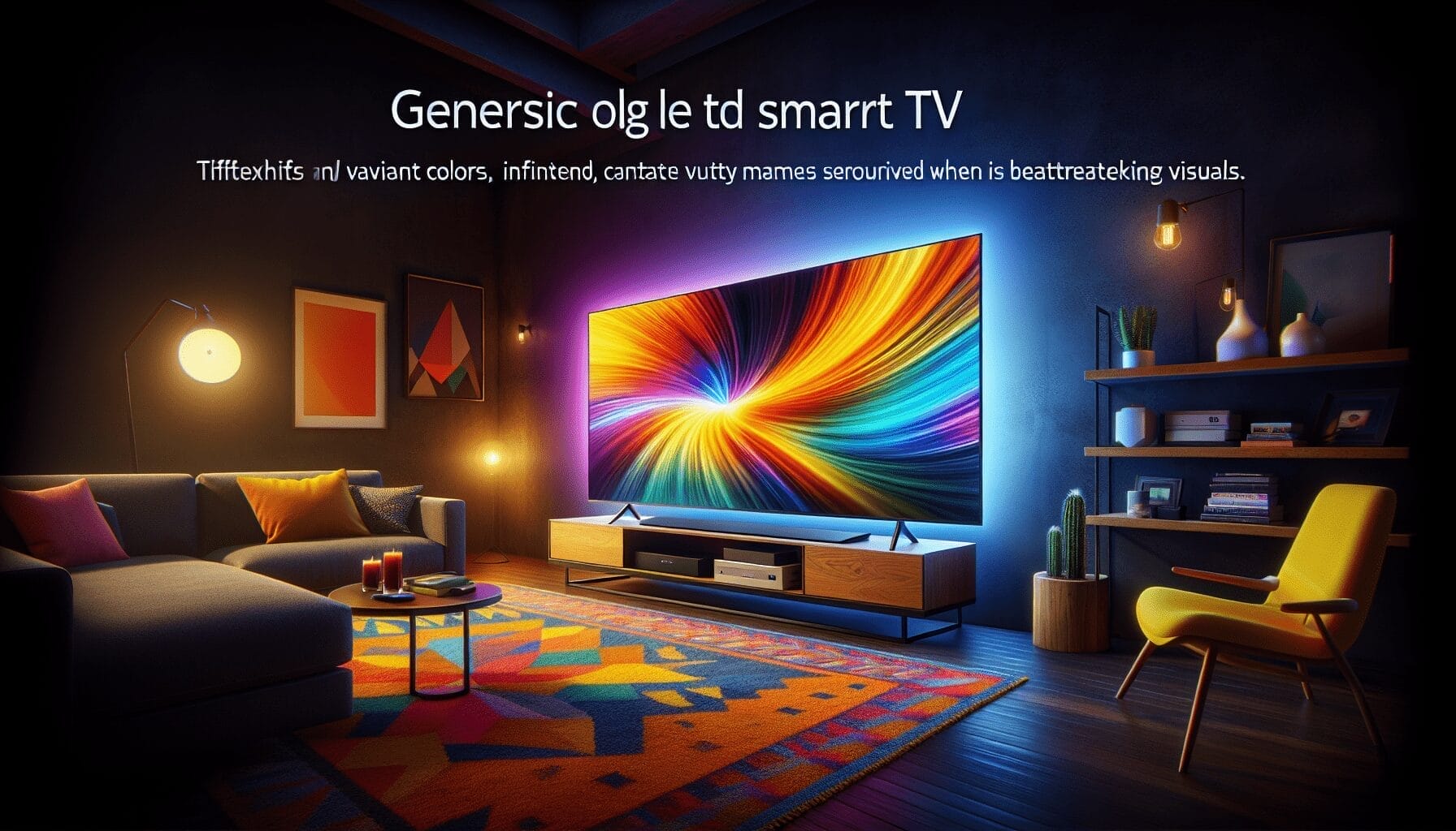 An image of a living room with a tv. Best Products Here